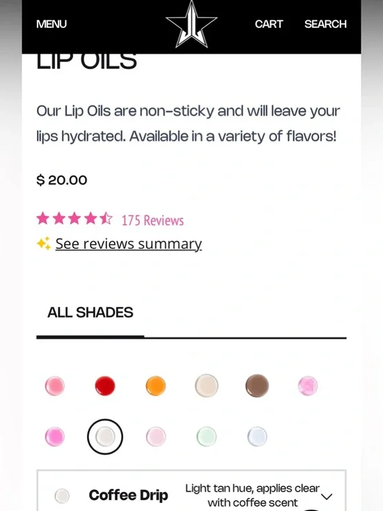 Jeffree Star Coffee Drip Lip Oil — Nude Tan - Coffee Scent New in Box - Picture 3 of 7